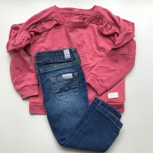 7 For All Mankind Jeans and Top Set 18m
